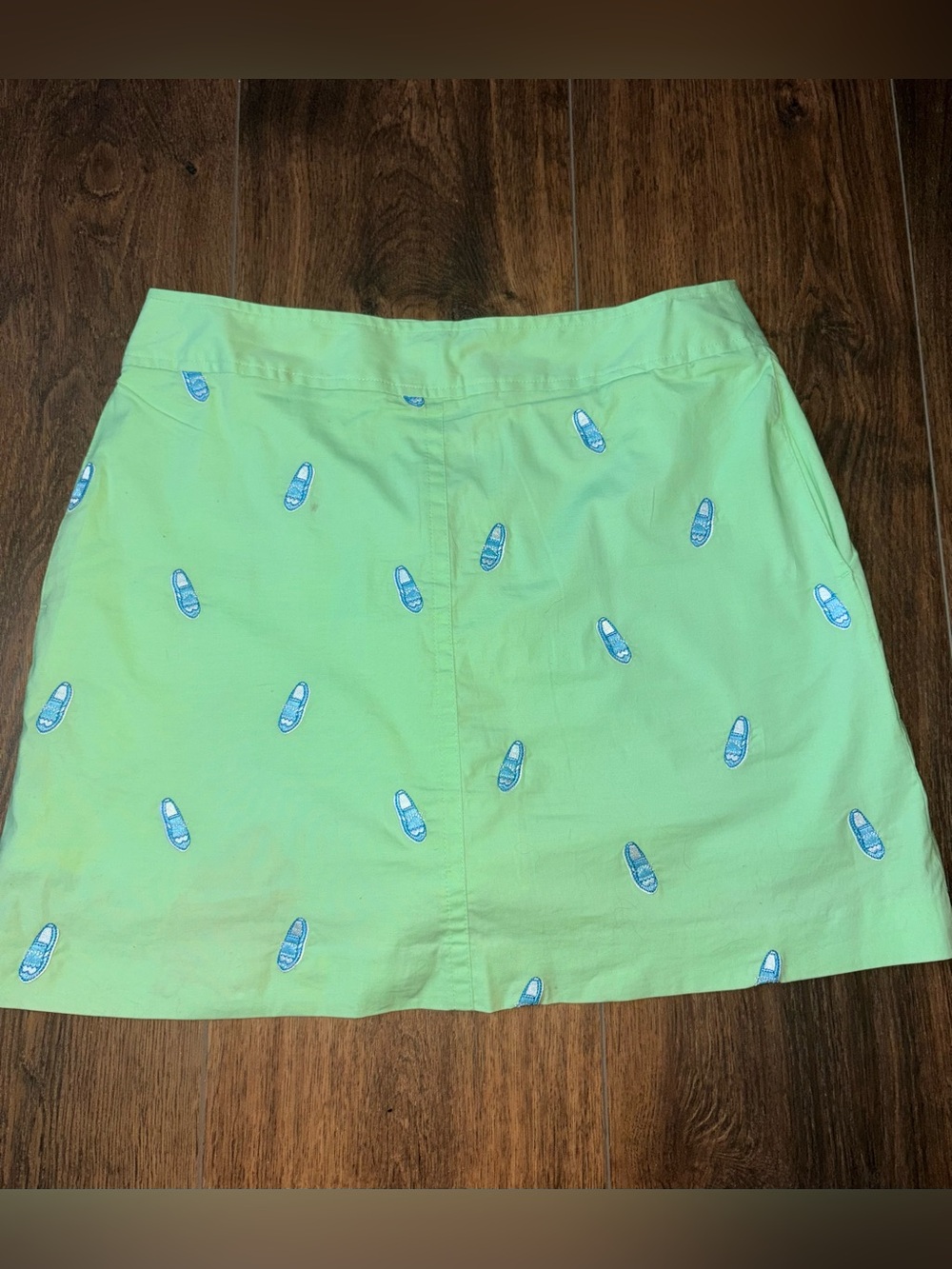 Lilly Pulitzer Vintage Light Green Boat Shoe Embroidered Chino Skort Size 4